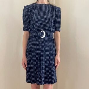 Vintage polka dot dress with matching belt